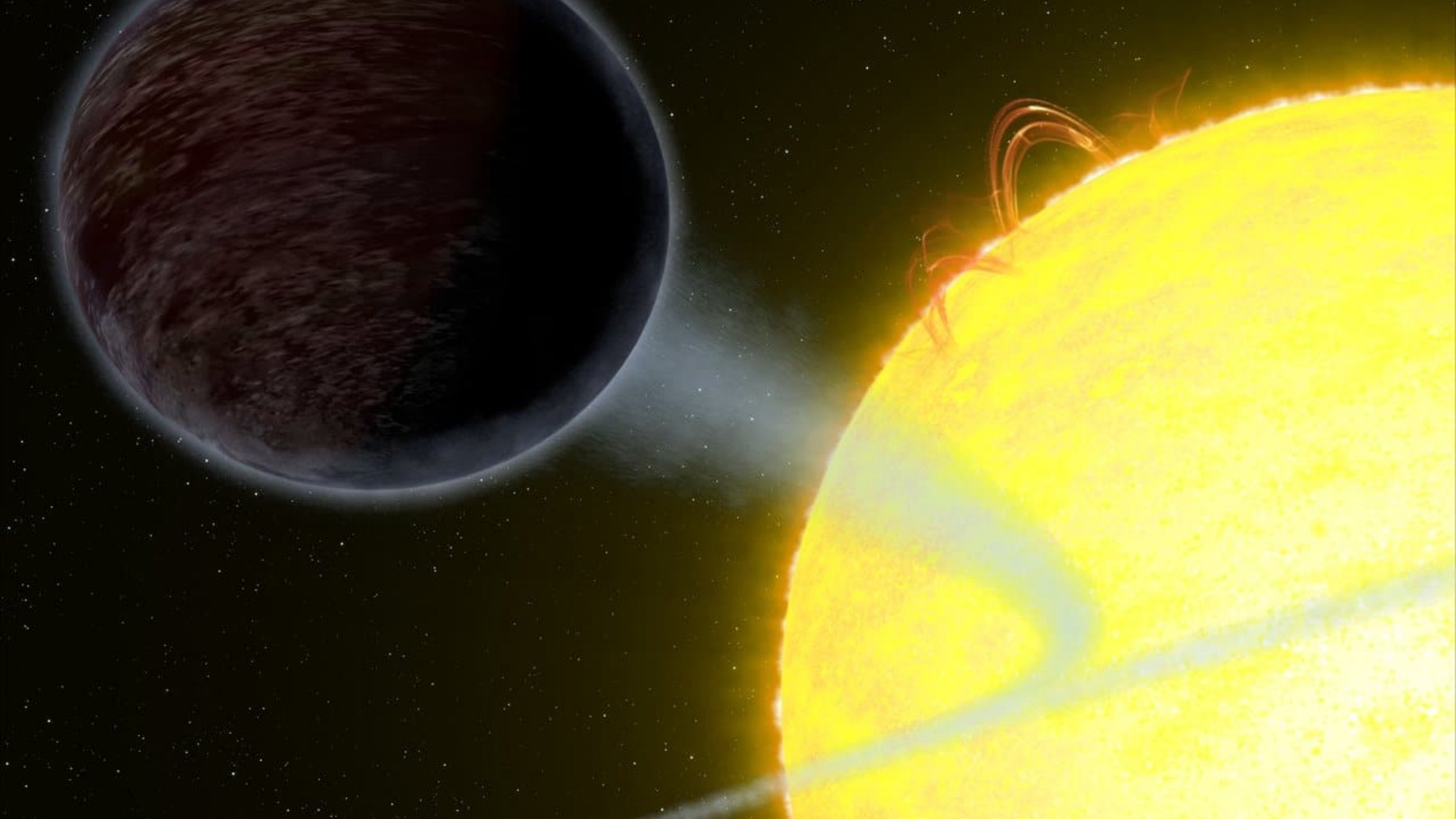 A planet doomed to burn - WASP-12b hurtles toward its star at a speed never seen before and could be gone in a few million years