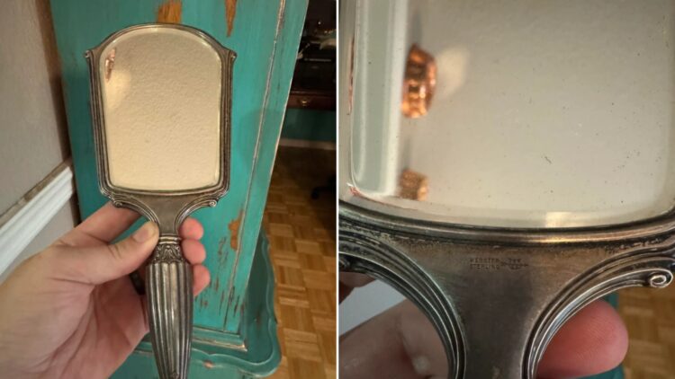 He bought an antique mirror for $9.99 at a thrift store and discovered an engraving that changed everything 1 He bought an antique mirror for $9.99 at a thrift store and discovered an engraving that changed everything