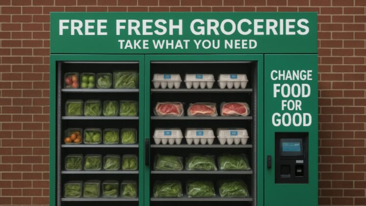 It's official—New York City installs its first free vending machine with healthy foods endorsed by City Harvest and local organizations 1 It's official—New York City installs its first free vending machine with healthy foods endorsed by City Harvest and local organizations