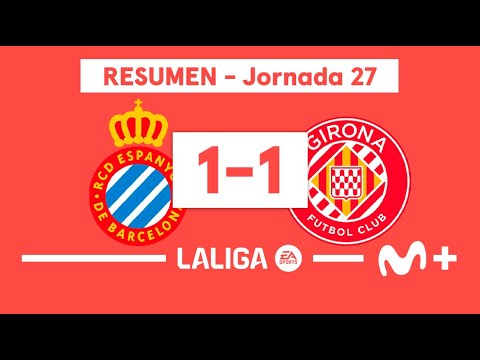 RCD Espanyol de Barcelona 1-1 Girona | LALIGA EA SPORTS (Jornada 27) - Resumen | Movistar Plus+