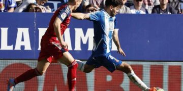 Leandro Cabrera centro del gol contra Osasuna