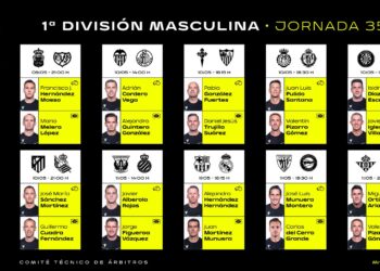 Arbitros j35 2025 la liga espanyol