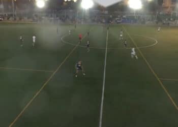 Lance del partido entre el Castellon B y el RCD Espanyol B en la jornada 10