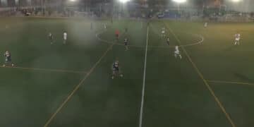 Lance del partido entre el Castellon B y el RCD Espanyol B en la jornada 10